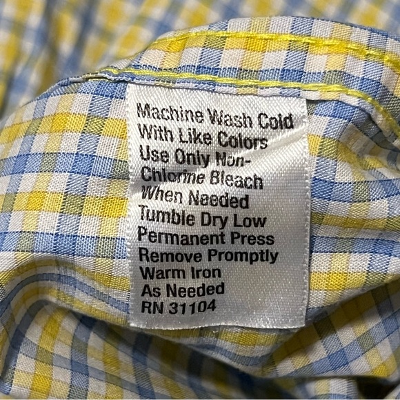 Saddlebred XXL Yellow Plaid Button Down - Picture 5 of 5